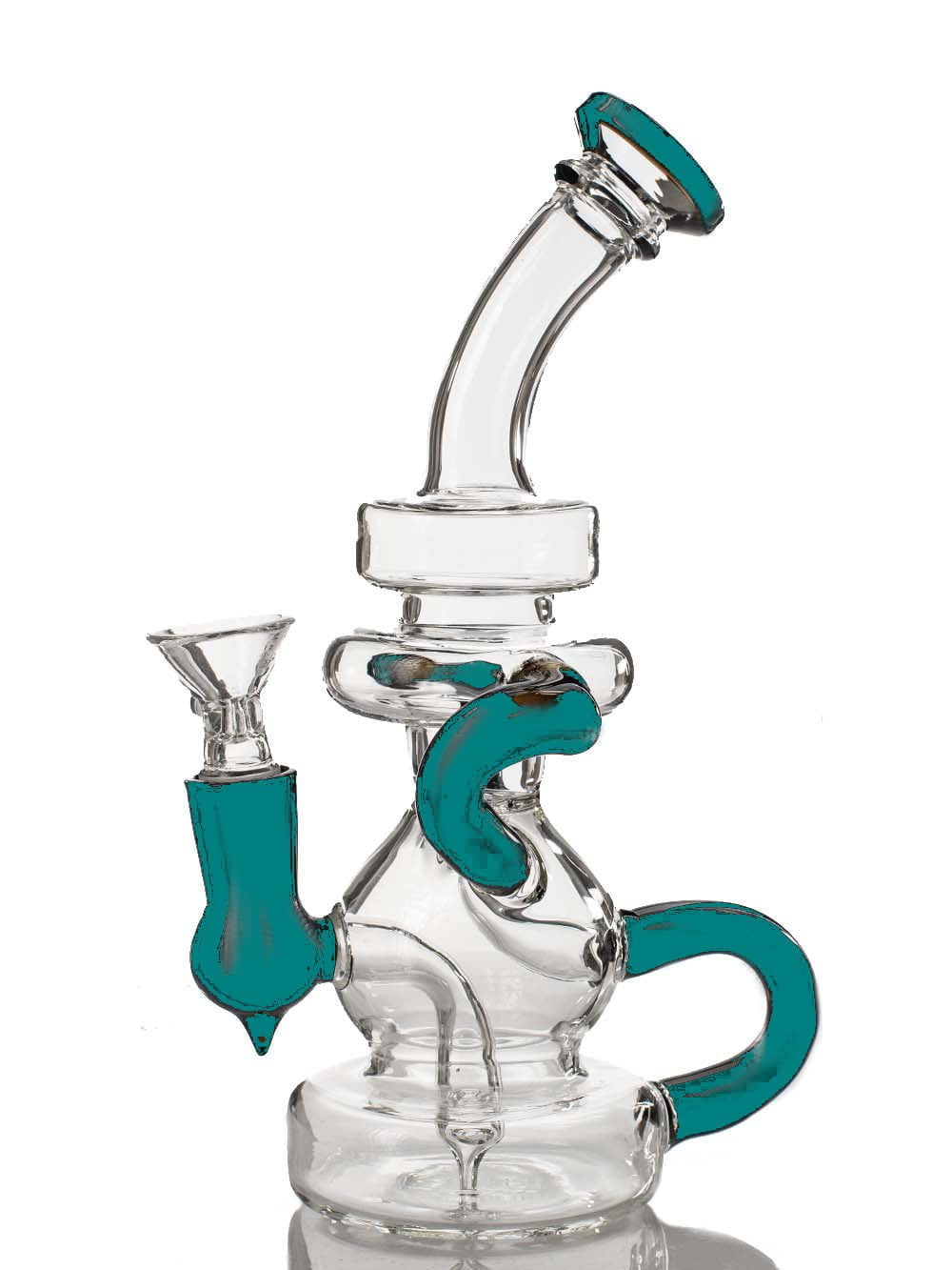 Fat Buddha Glass Bong Teal Bulb Recycler