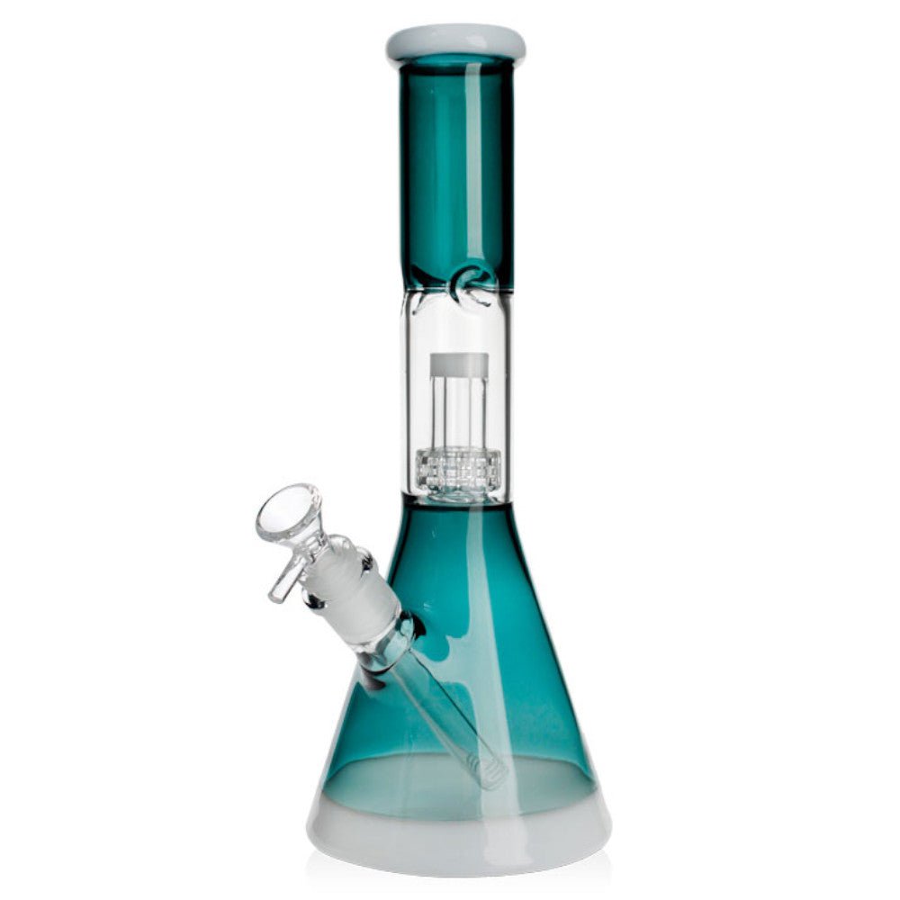 Fat Buddha Glass Bong Teal Matrix Beaker Bong