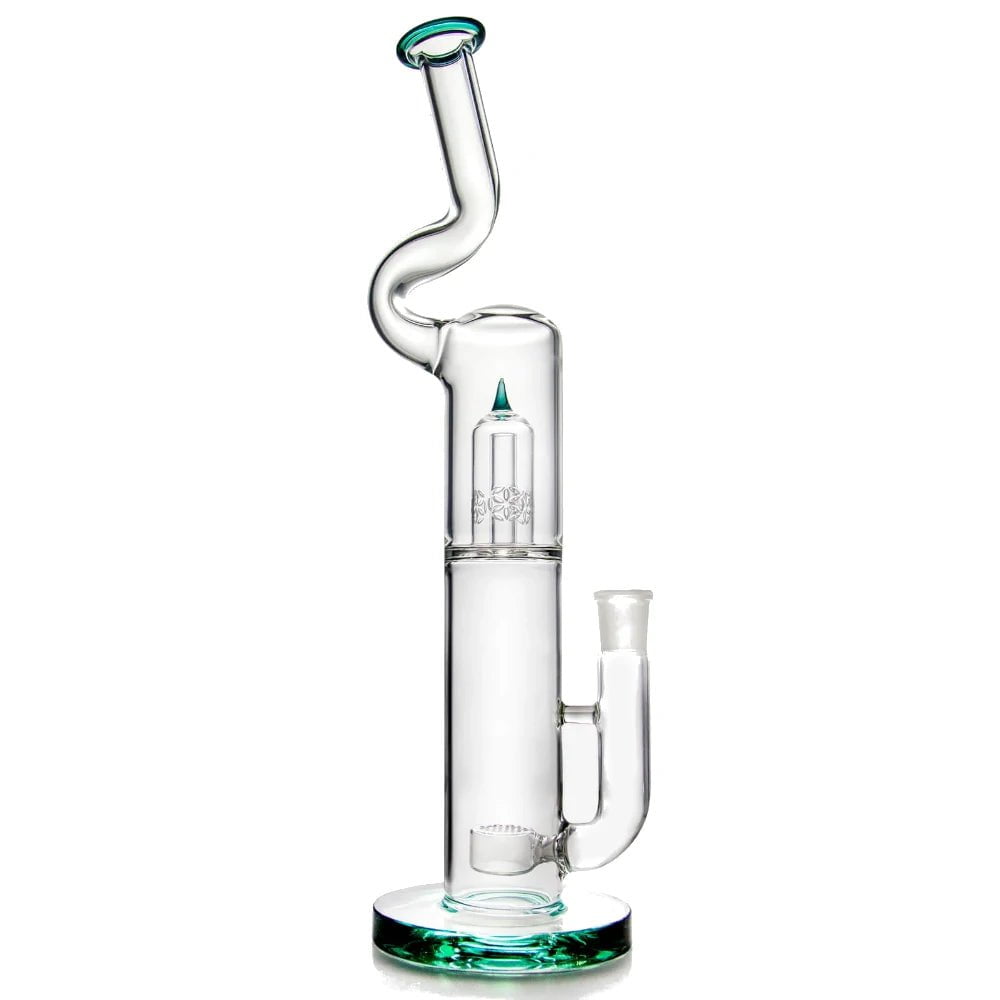 Fat Buddha Glass Bong Teal Natty Flower Bong