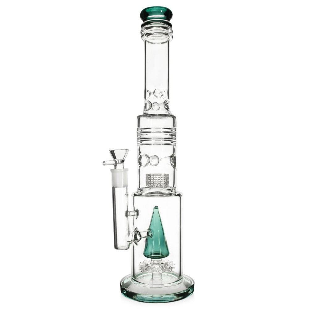 Fat Buddha Glass Bong Teal Triple Crown Matrix Bong