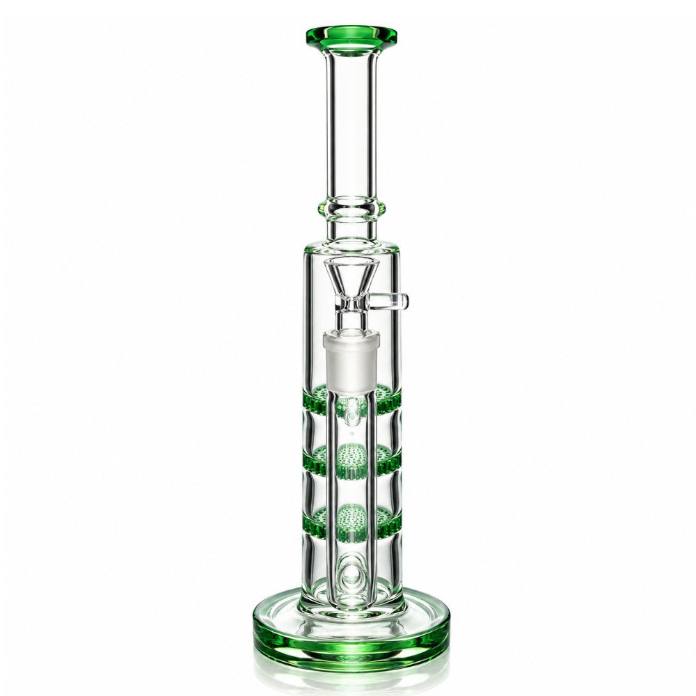 Fat Buddha Glass Bong Triple Disc Glass Bong