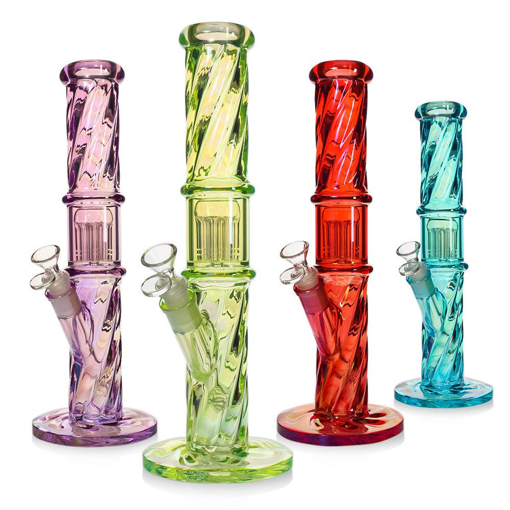 Fat Buddha Glass Bong Twisted Tree Straight Tube