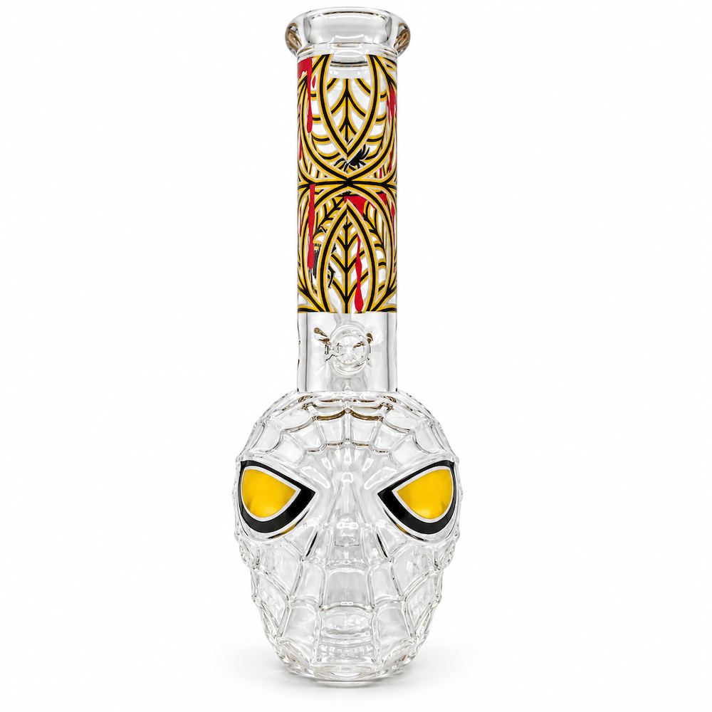 Fat Buddha Glass Bong Yellow Web-Slinger Bong