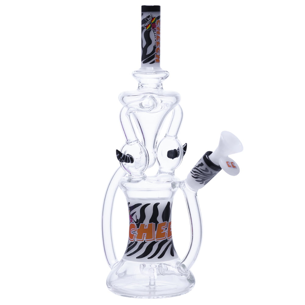 Cheech Glass Bong Zebra Recycler Bong