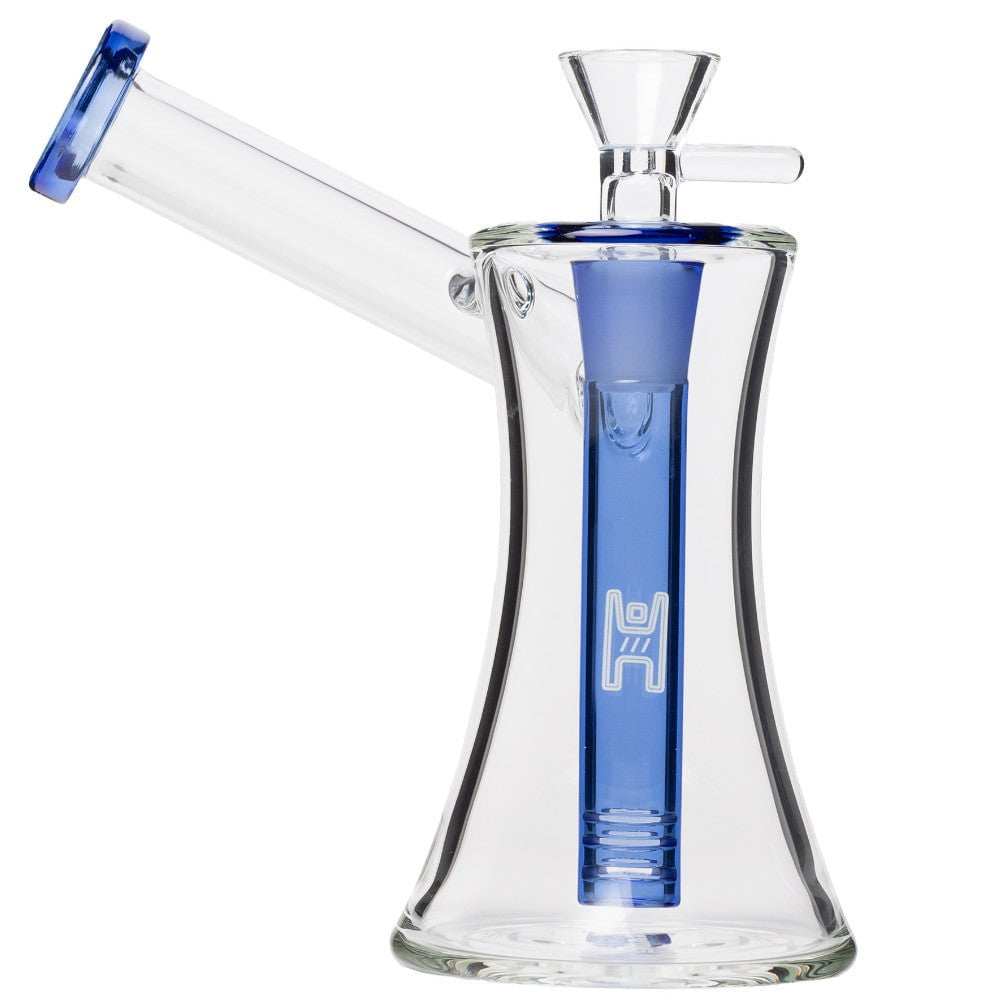 Human Grade Bubbler Blue 6in Hourglass SideCar Bubbler