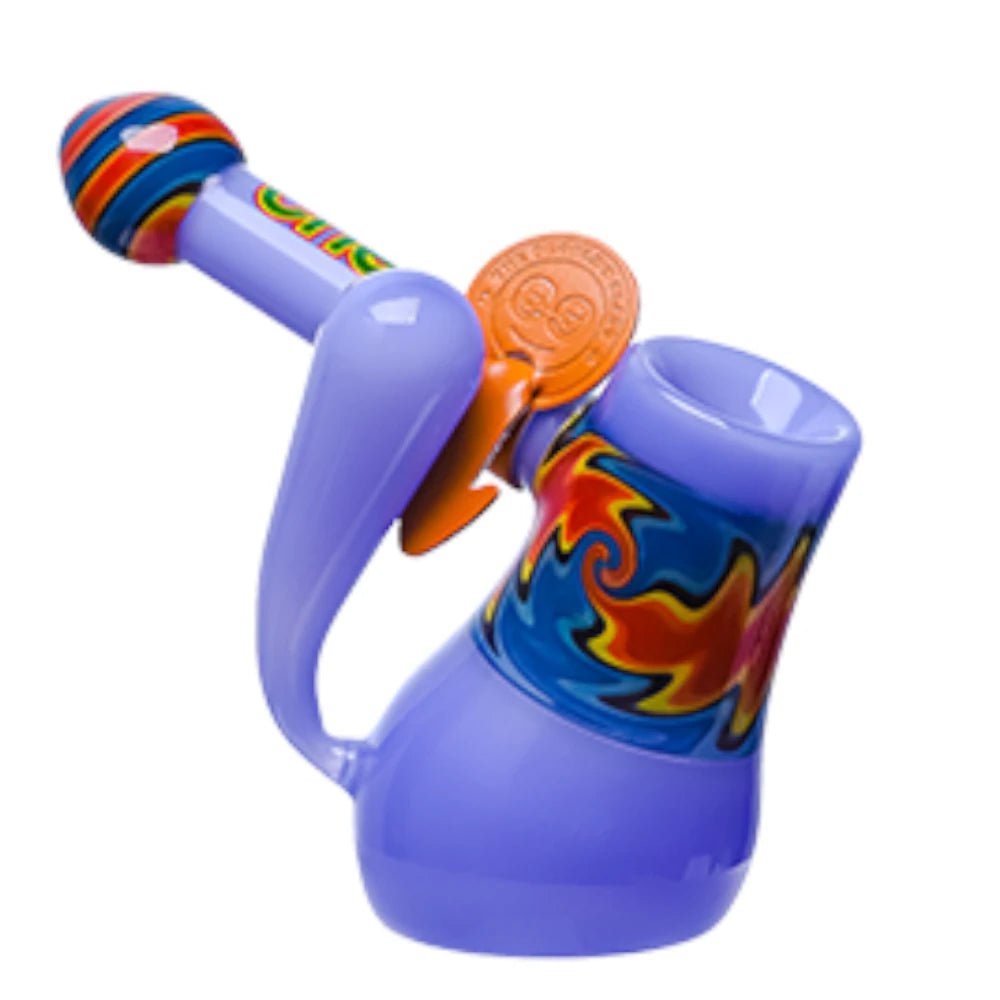 Cheech Glass Bubbler Blue Milky Globe Bubbler Pipe