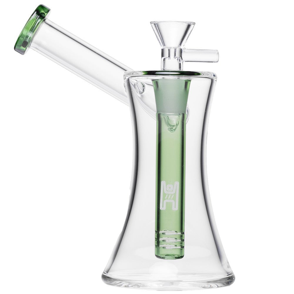 Human Grade Bubbler Green 6in Hourglass SideCar Bubbler