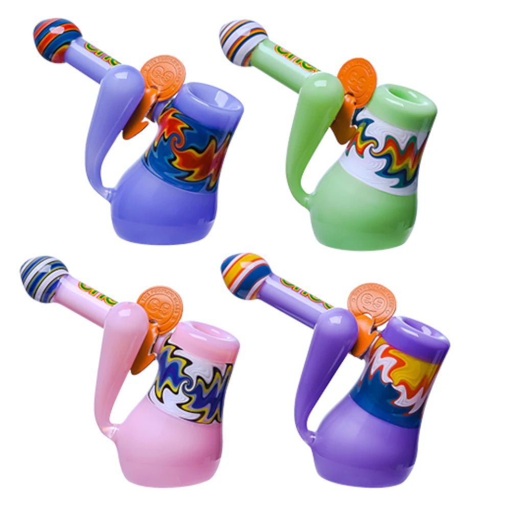 Cheech Glass Bubbler Milky Globe Bubbler Pipe