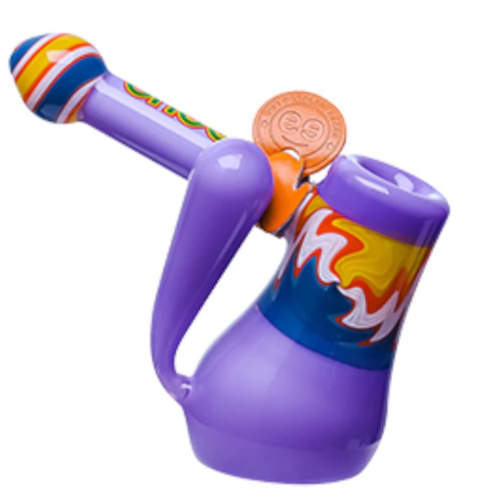 Cheech Glass Bubbler Purple Milky Globe Bubbler Pipe