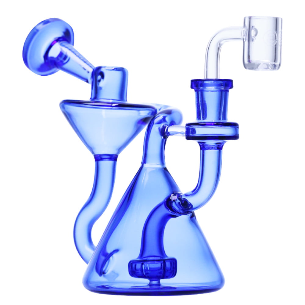 Cheech Glass Dab Rigs Blue Recycler Disc Dab Rig