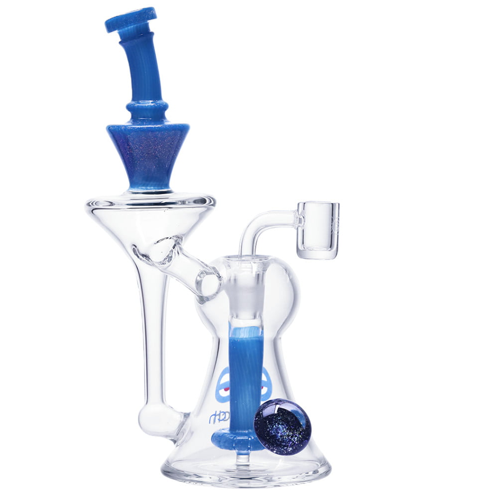 Cheech Glass Dab Rigs Blue Sparkly Recycler Dab Rigs