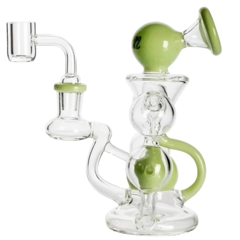 Fat Buddha Glass Green Bubble Mini Recycler Dab Rig