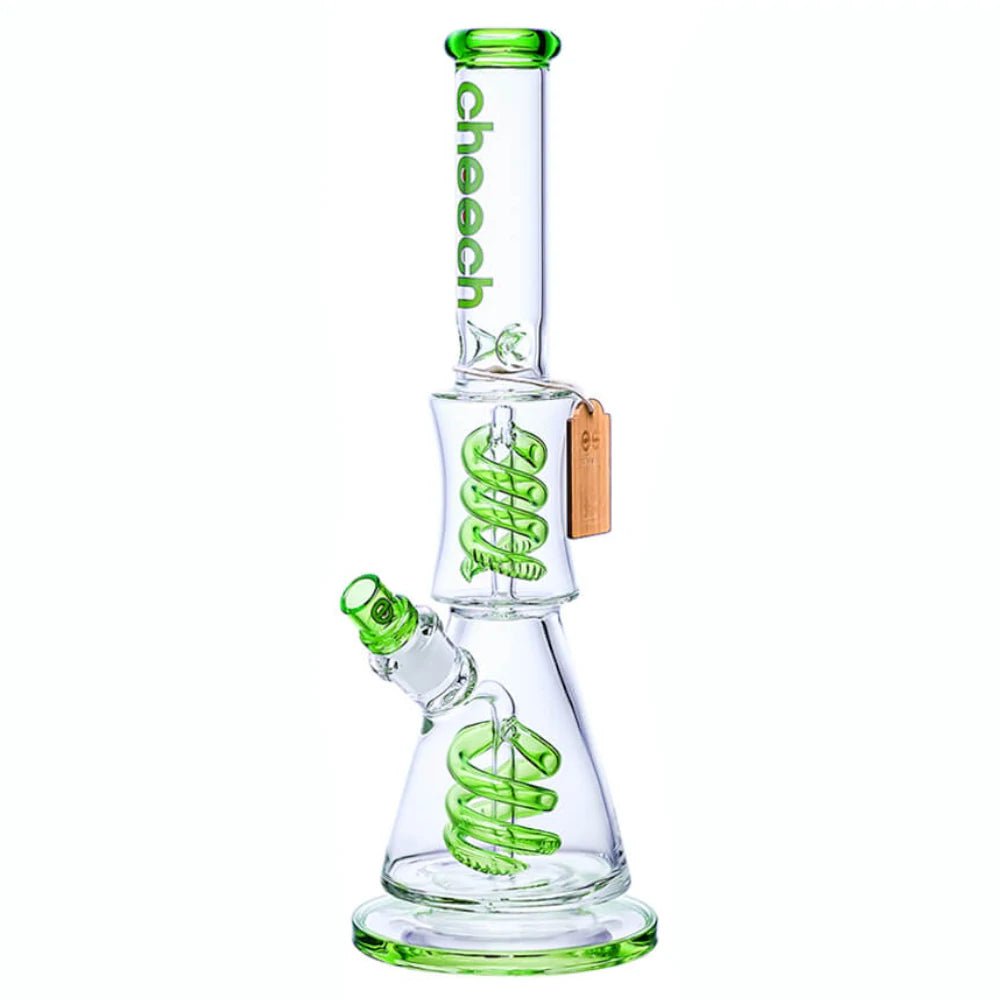 Cheech Glass Green Swirl Spin Up Water Pipe