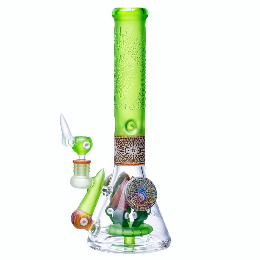Fat Buddha Glass Green You Can See Me Beaker Bong