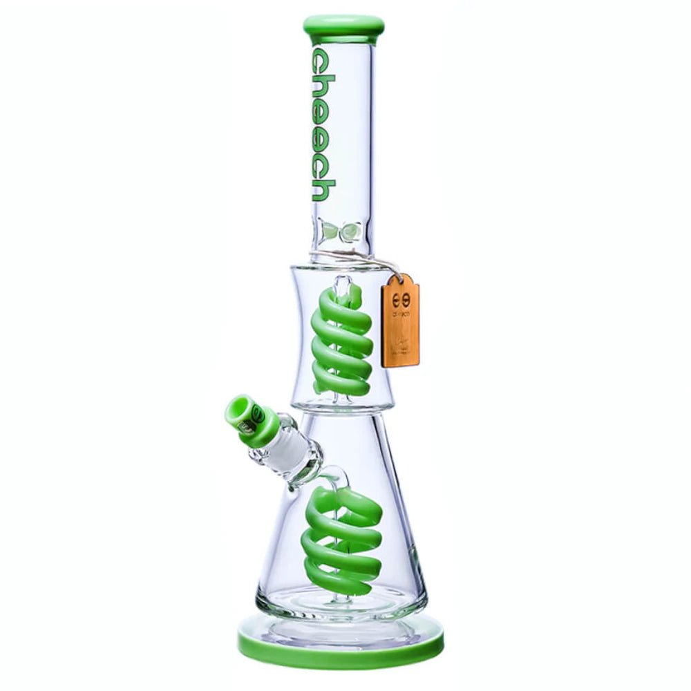 Cheech Glass Jade Green Swirl Spin Up Water Pipe