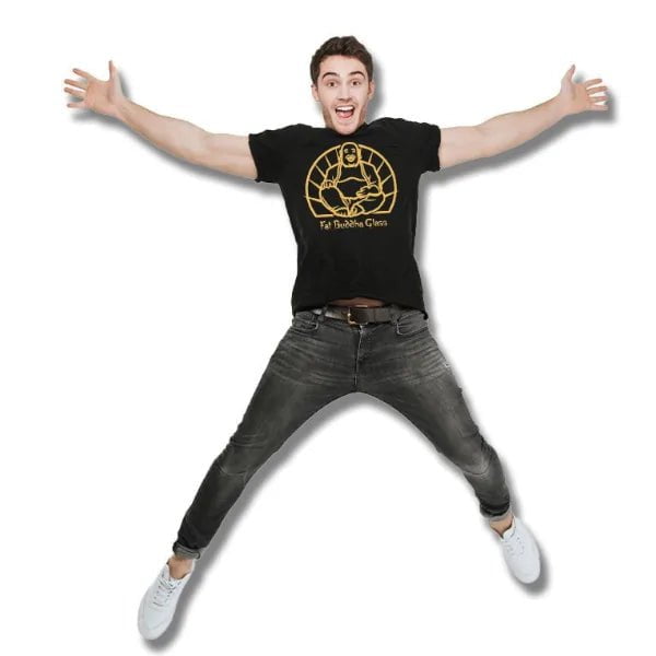 Fat Buddha Glass Mens Black T-Shirt