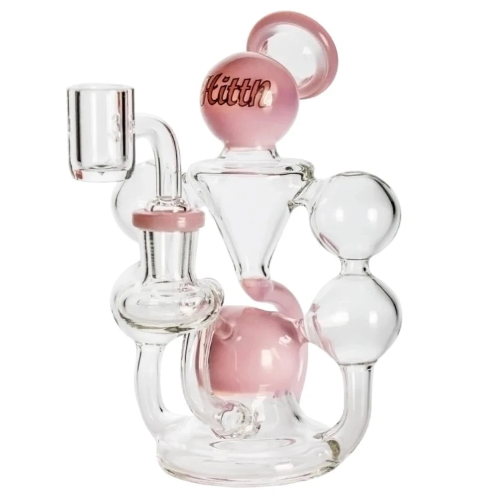 Fat Buddha Glass Pink Bubble Mini Recycler Dab Rig