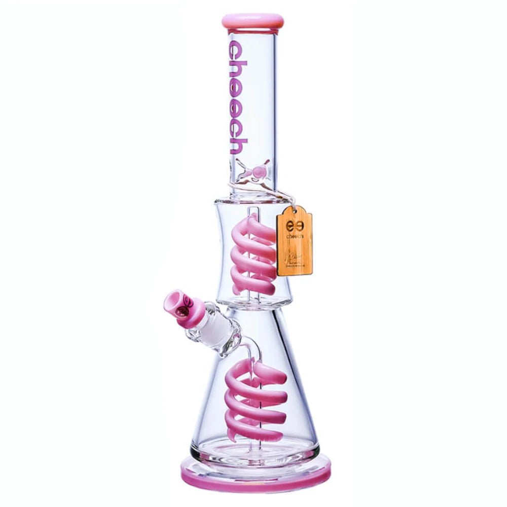 Cheech Glass Pink Swirl Spin Up Water Pipe