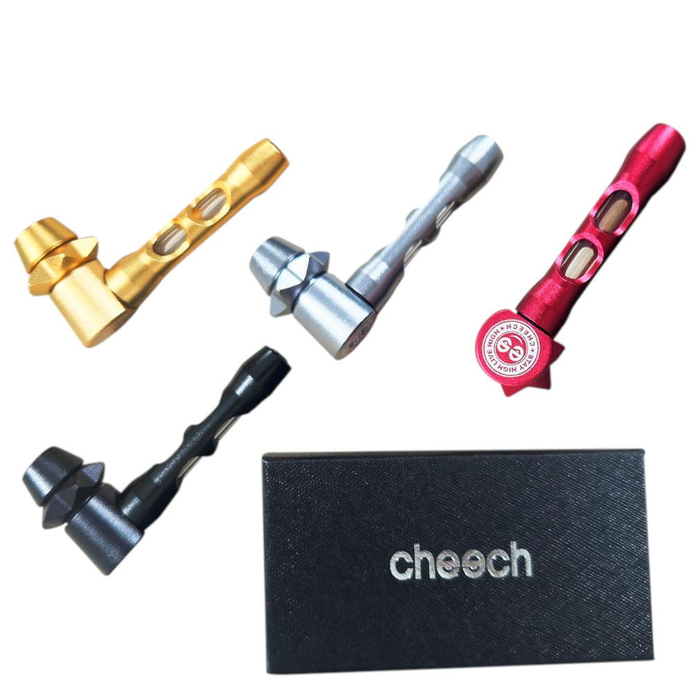 Cheech Glass Pipe Black Metal Fidget Handpipe