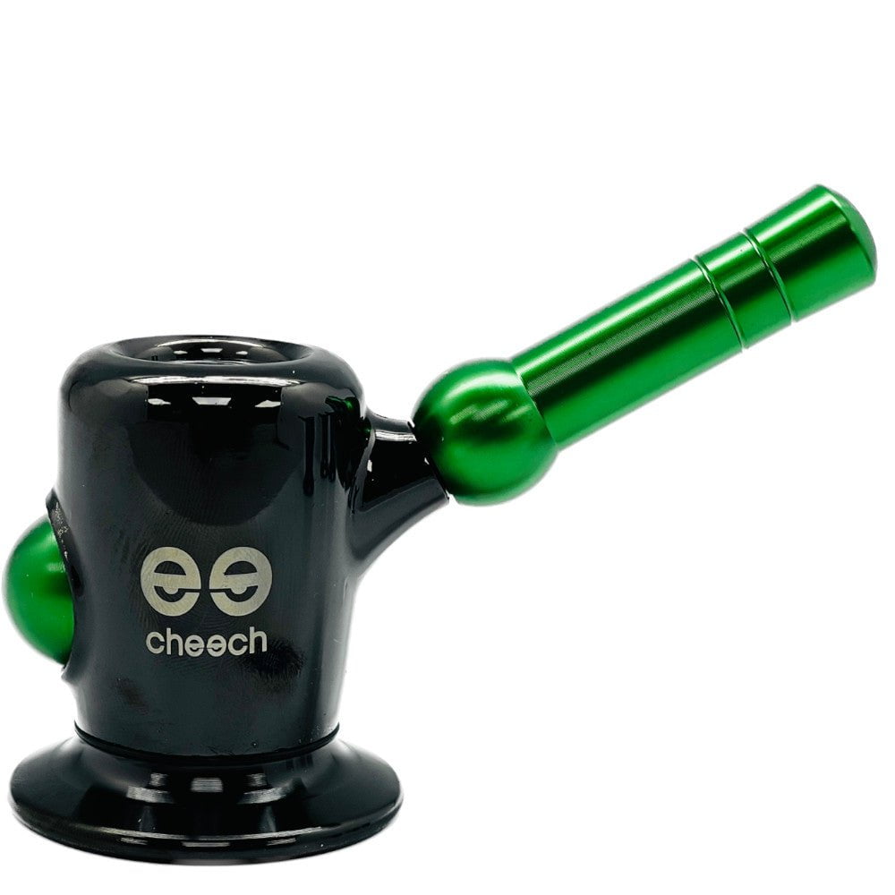 Cheech Glass Pipe Black Metal Wrapped Mini Bubbler