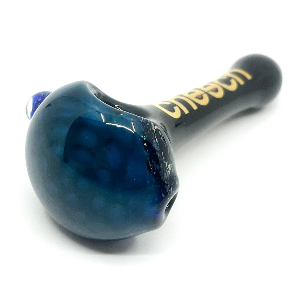 Cheech Glass Pipe Blue Honeycomb Spoon Pipe