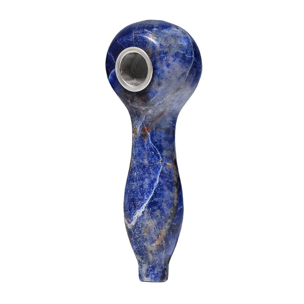 Astral Project Pipe Blue Sodalite Gemstone Spoon Pipe