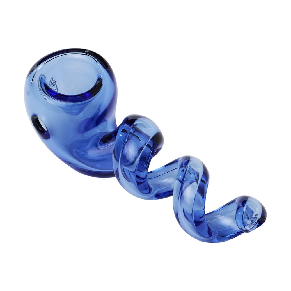Fat Buddha Glass Pipe Blue Twisted Pipe
