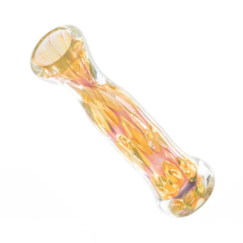 Fat Buddha Glass Pipe Chillum 24k Gold Fumed One-hitter