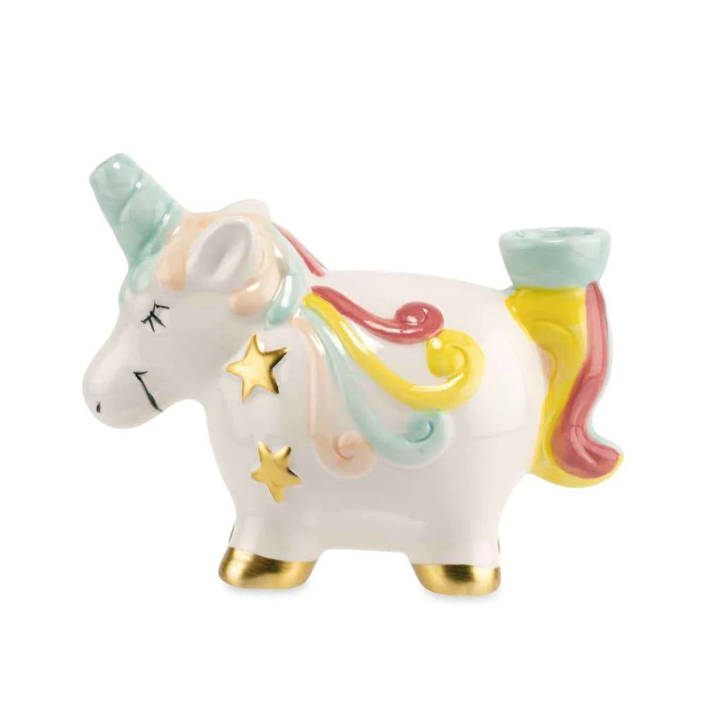 Fat Buddha Glass Pipe Clay Unicorn Pipe