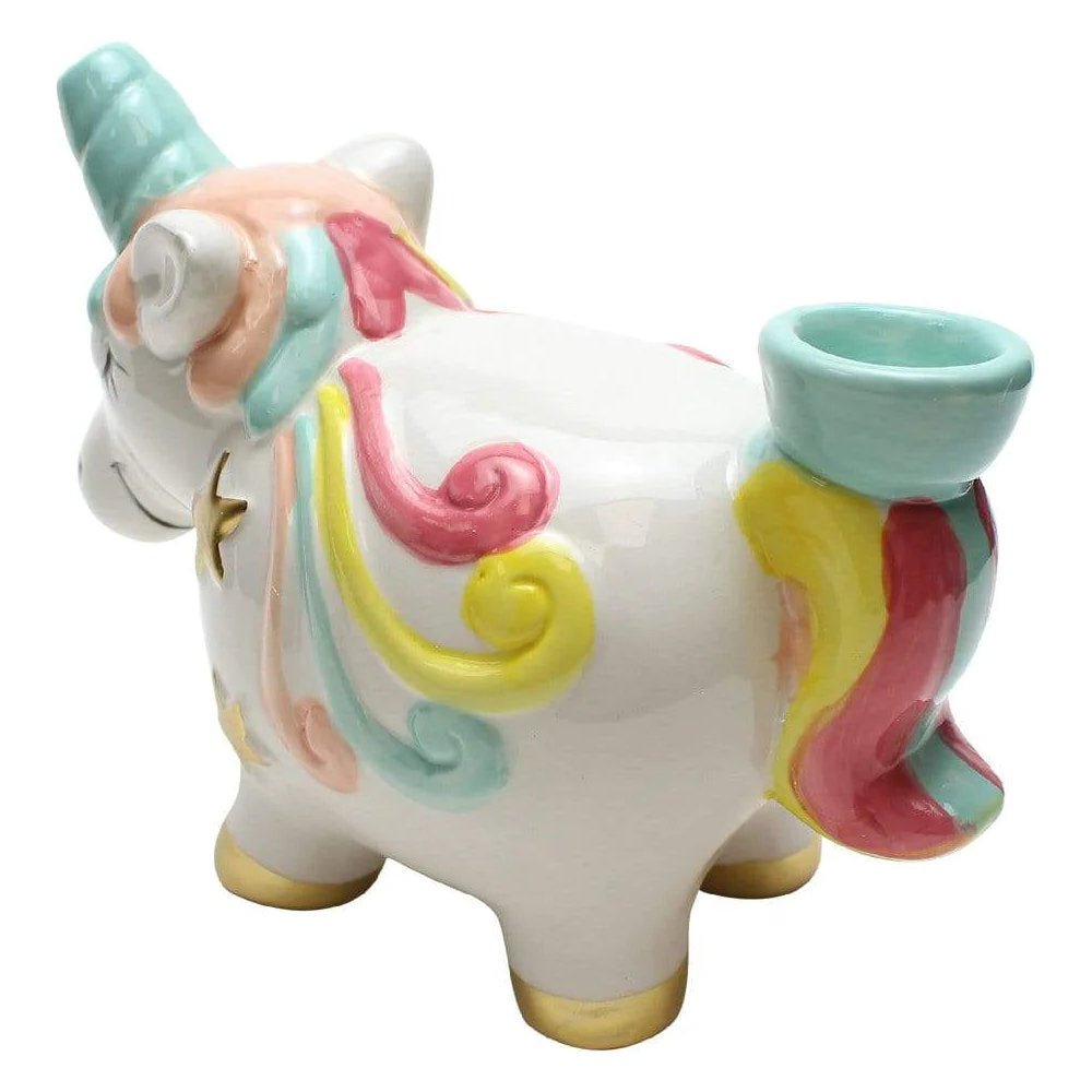 Fat Buddha Glass Pipe Clay Unicorn Pipe