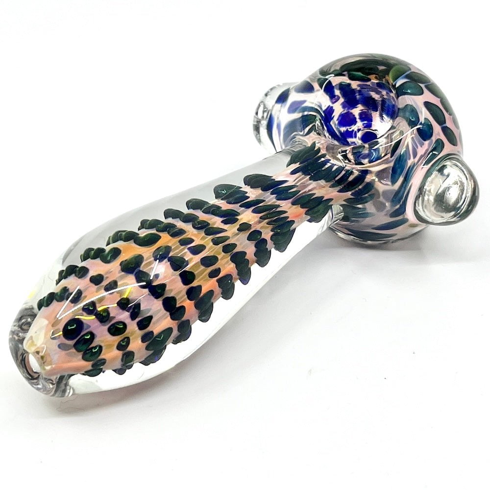 Fat Buddha Glass Pipe Gold Floating Dots Pipe