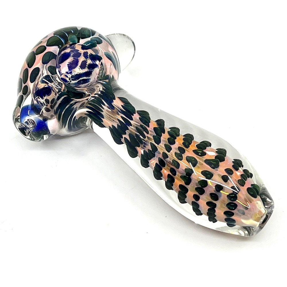 Fat Buddha Glass Pipe Gold Floating Dots Pipe
