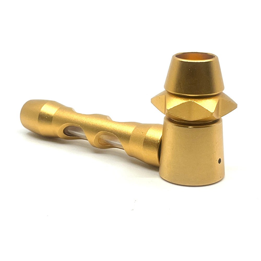 Cheech Glass Pipe Gold Metal Fidget Handpipe