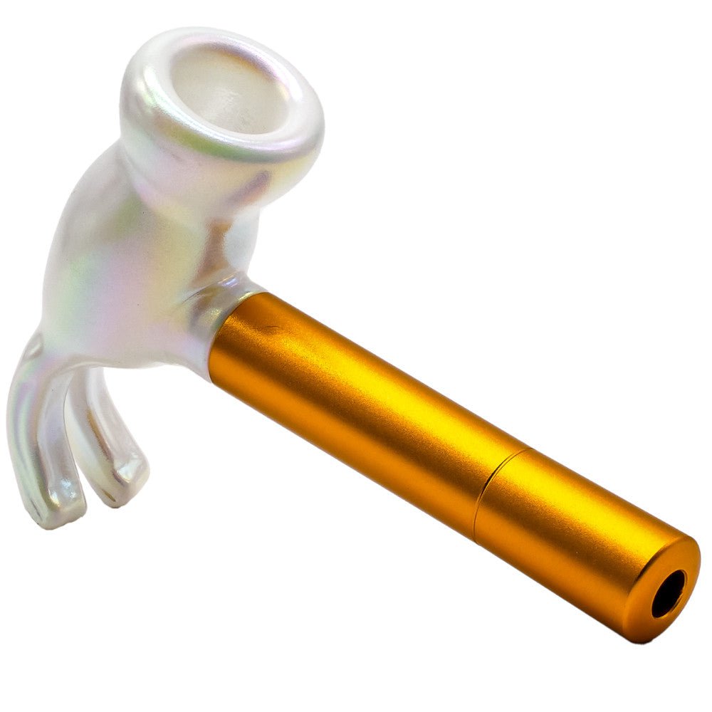 Cheech Glass Pipe Gold Metal Hammer Pipe
