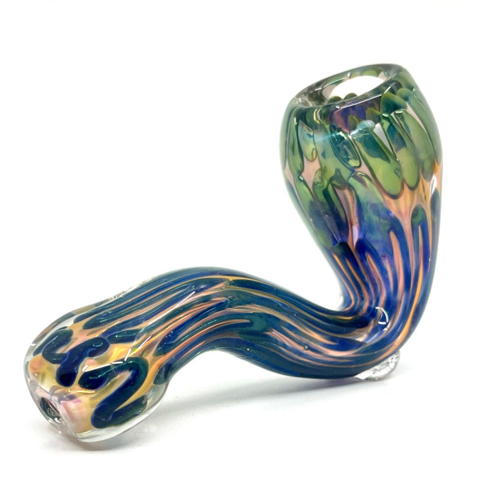 Fat Buddha Glass Pipe Gold Mini Sherlock Pipe
