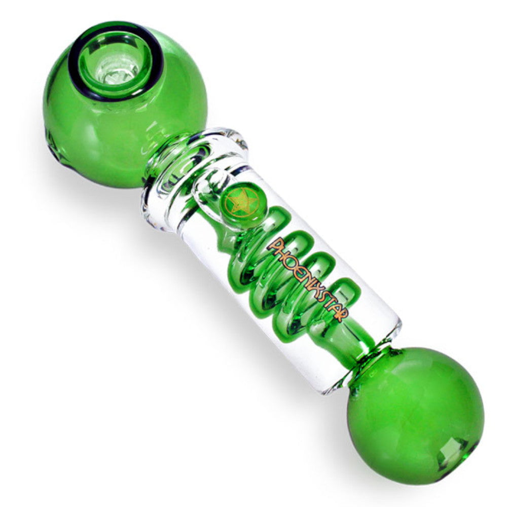 Phoenix Pipe Green Freezable Coil Glass Pipe