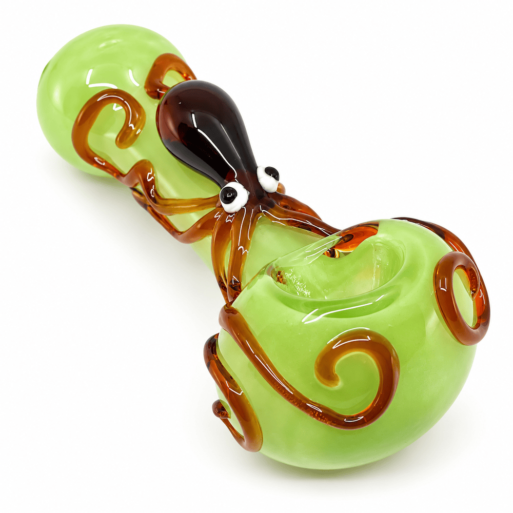 Fat Buddha Glass Pipe Green Octo Boss Pipe
