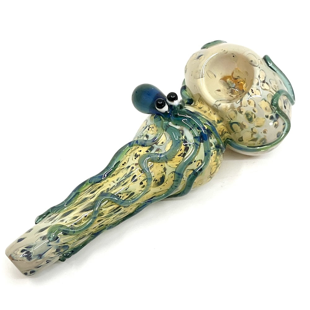 Fat Buddha Glass Pipe Green Scuba Doo Glass Pipe