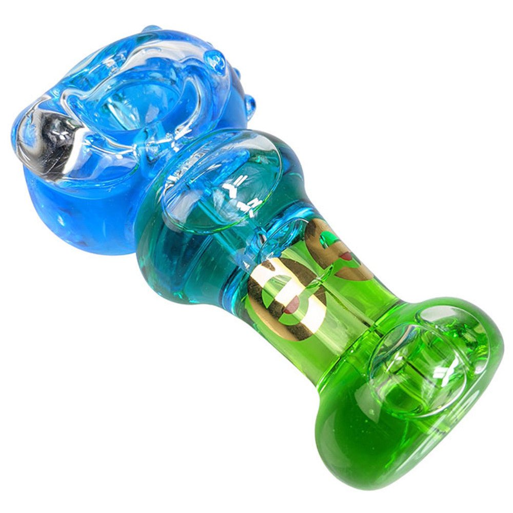 Cheech Glass Pipe Green Triple Glycerin Freeze Pipe