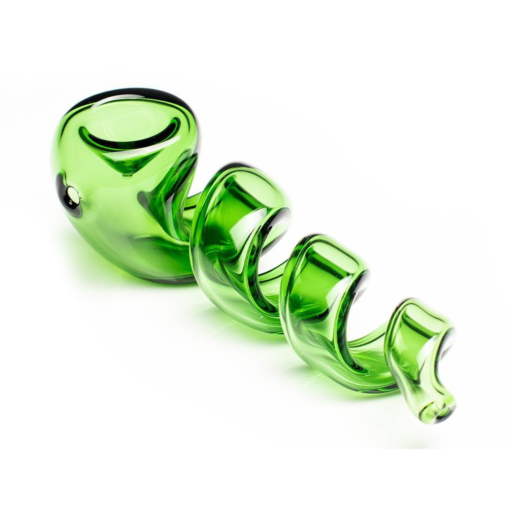 Fat Buddha Glass Pipe Green Twisted Pipe