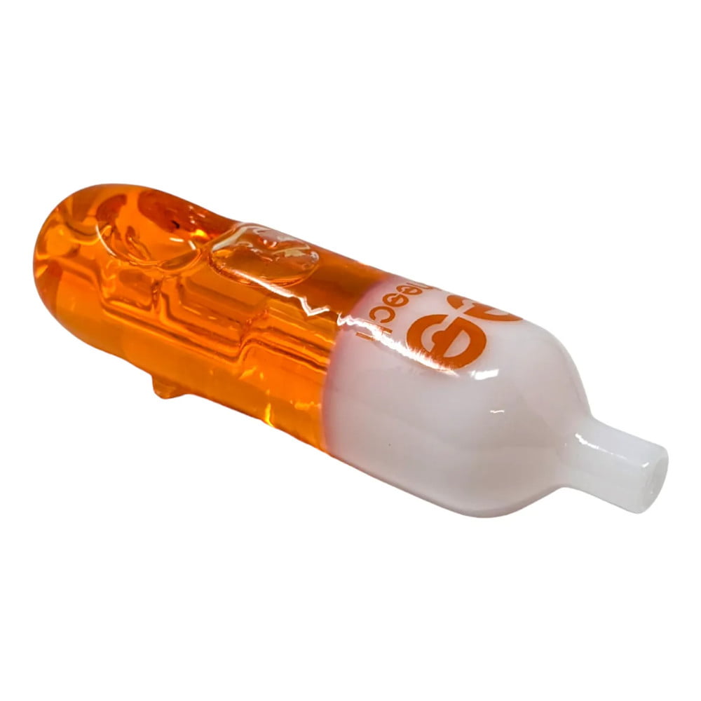 Cheech Glass Pipe Orange Chill Pill Freezable Pipe