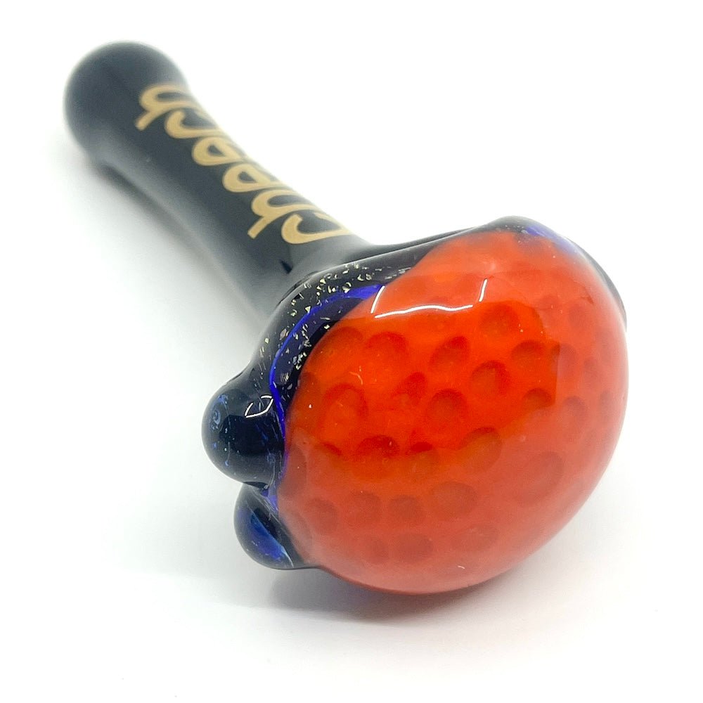Cheech Glass Pipe Orange Honeycomb Spoon Pipe
