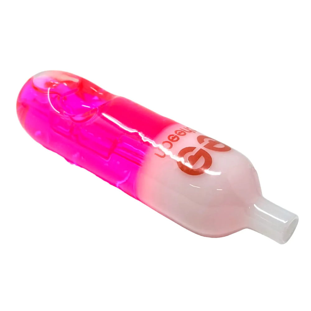 Cheech Glass Pipe Pink Chill Pill Freezable Pipe