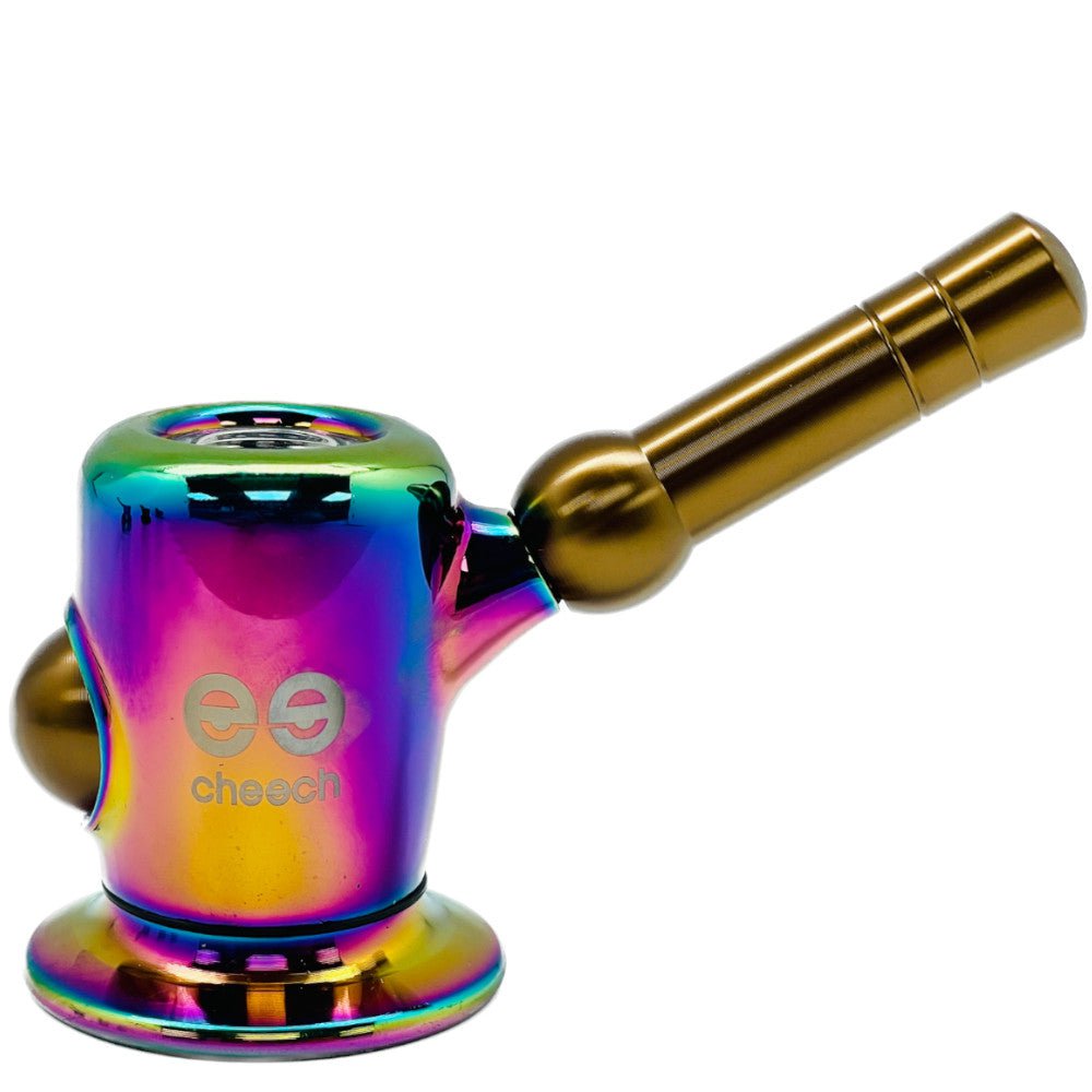 Cheech Glass Pipe Rainbow Metal Wrapped Mini Bubbler
