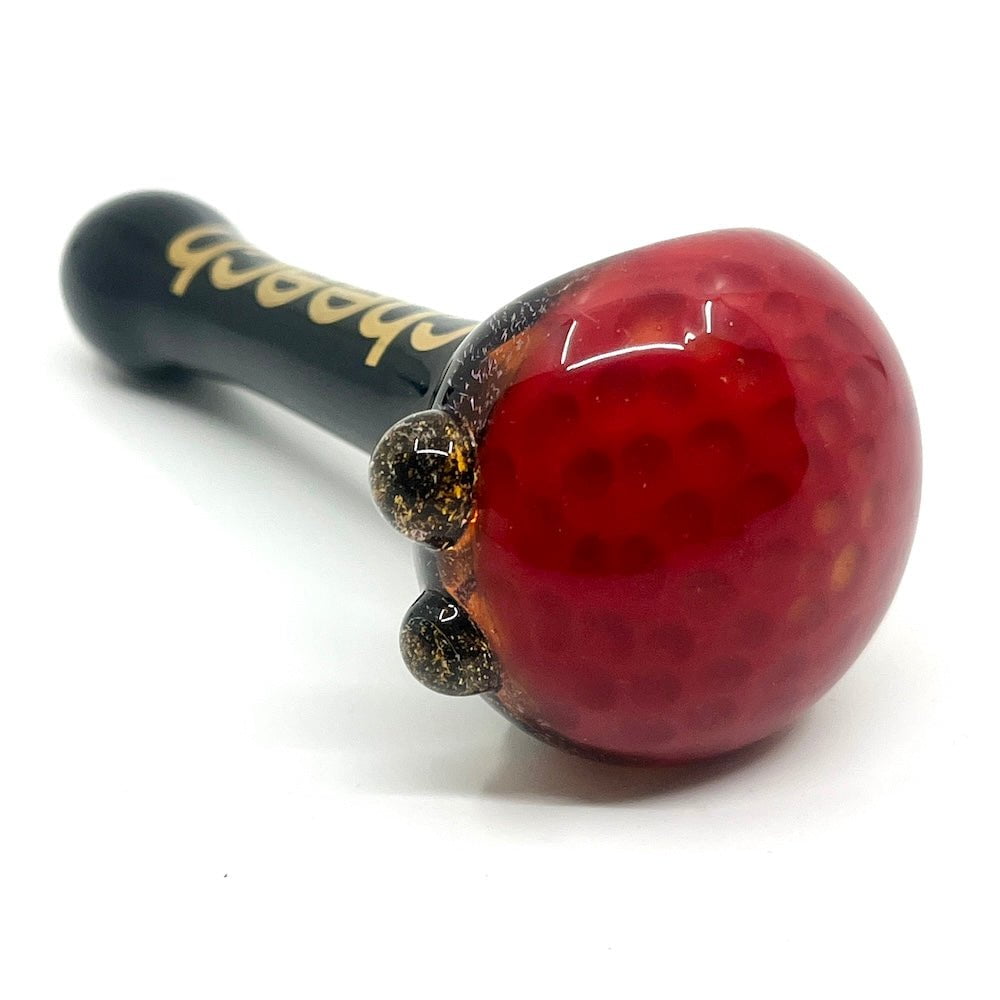 Cheech Glass Pipe Red Honeycomb Spoon Pipe