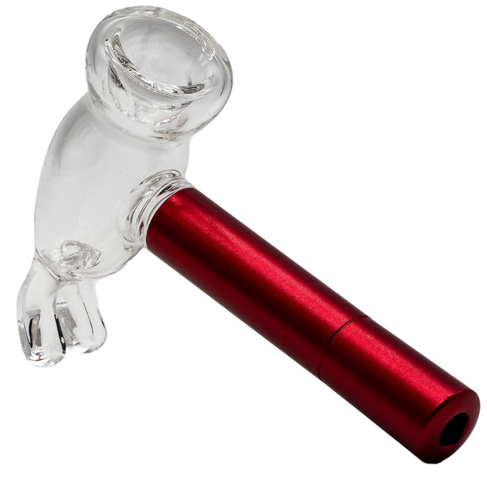 Cheech Glass Pipe Red Metal Hammer Pipe
