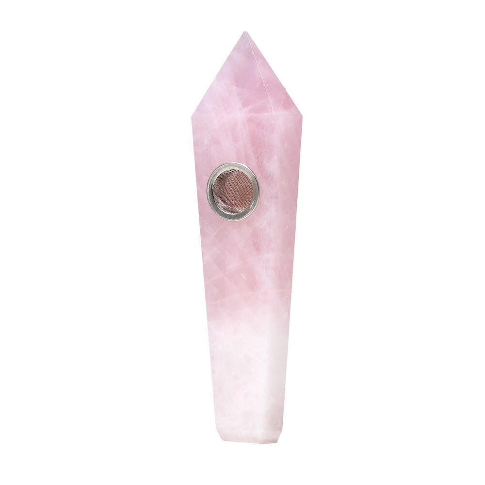 Astral Project Pipe Rose Quartz Gemstone Jewel Pipe