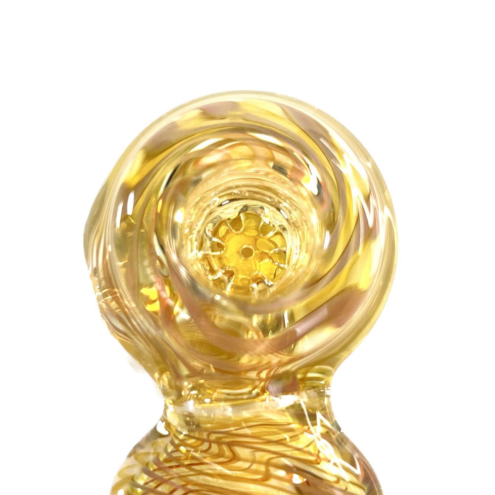 Fat Buddha Glass Pipe Twisted Built In Screen Pipe