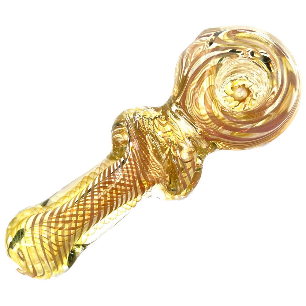 Fat Buddha Glass Pipe Twisted Built In Screen Pipe