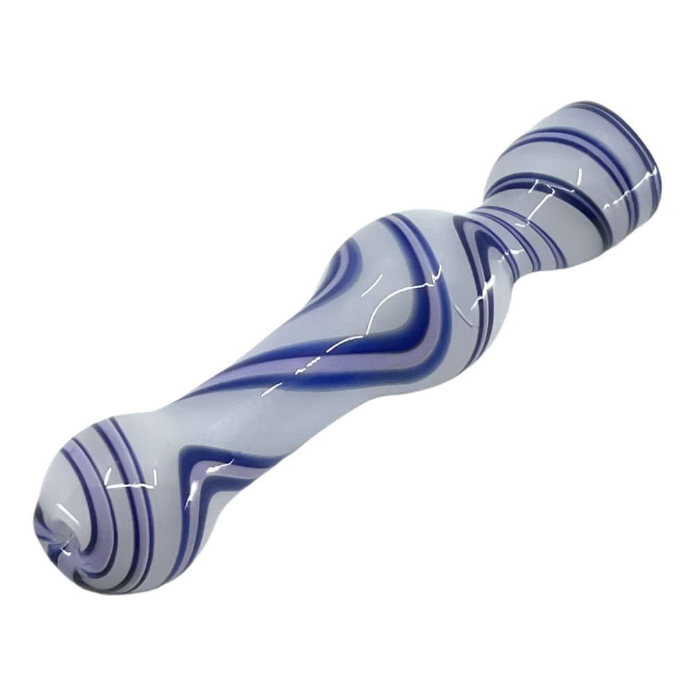 Fat Buddha Glass Pipe White Stacked Chillum Pipe